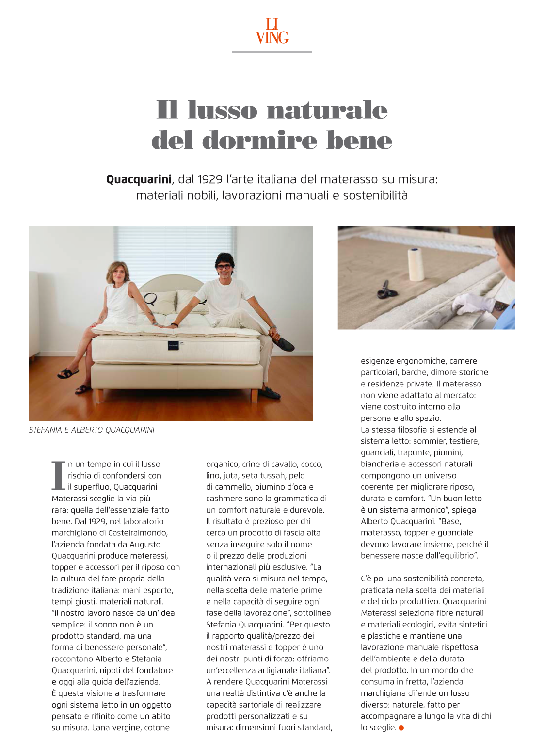 Quacquarini Materassi su Stil’è – L’arte di vivere il bello